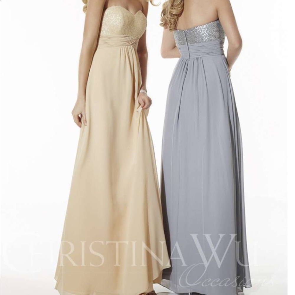 Gray Bridesmaid Dress - Picture 2 of 7
